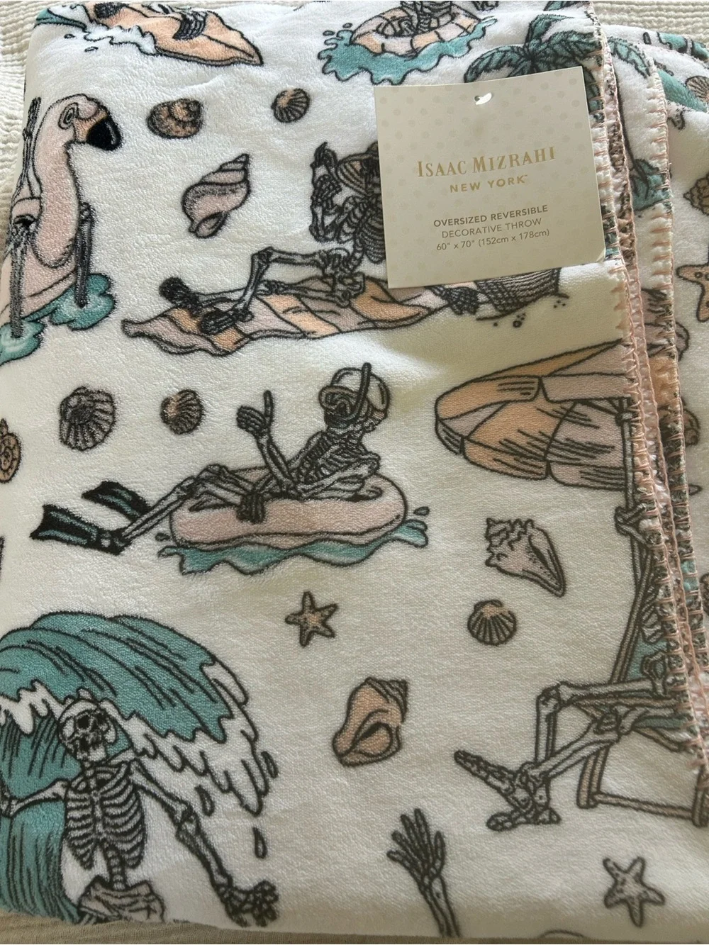 SUMMERWEEN ISAAC MIZRAHI OVERSIZED REVERSIBLE  THROW HALLOWEEN 60” X 70” NEW